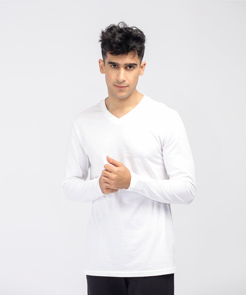 Men's Basic Long Sleeve V-Neck Tee